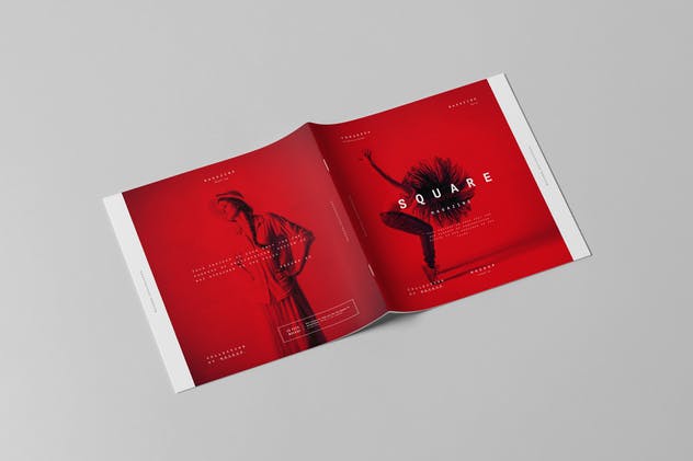 方形画册小册子样机模板v2 Square Brochure Mock-up 2插图(5)