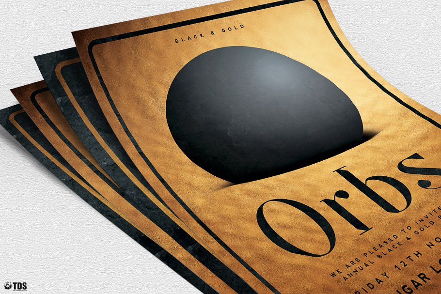 极简主义黑金风格传单PSD模板v10 Minimal Black Gold Flyer PSD V10插图(4)