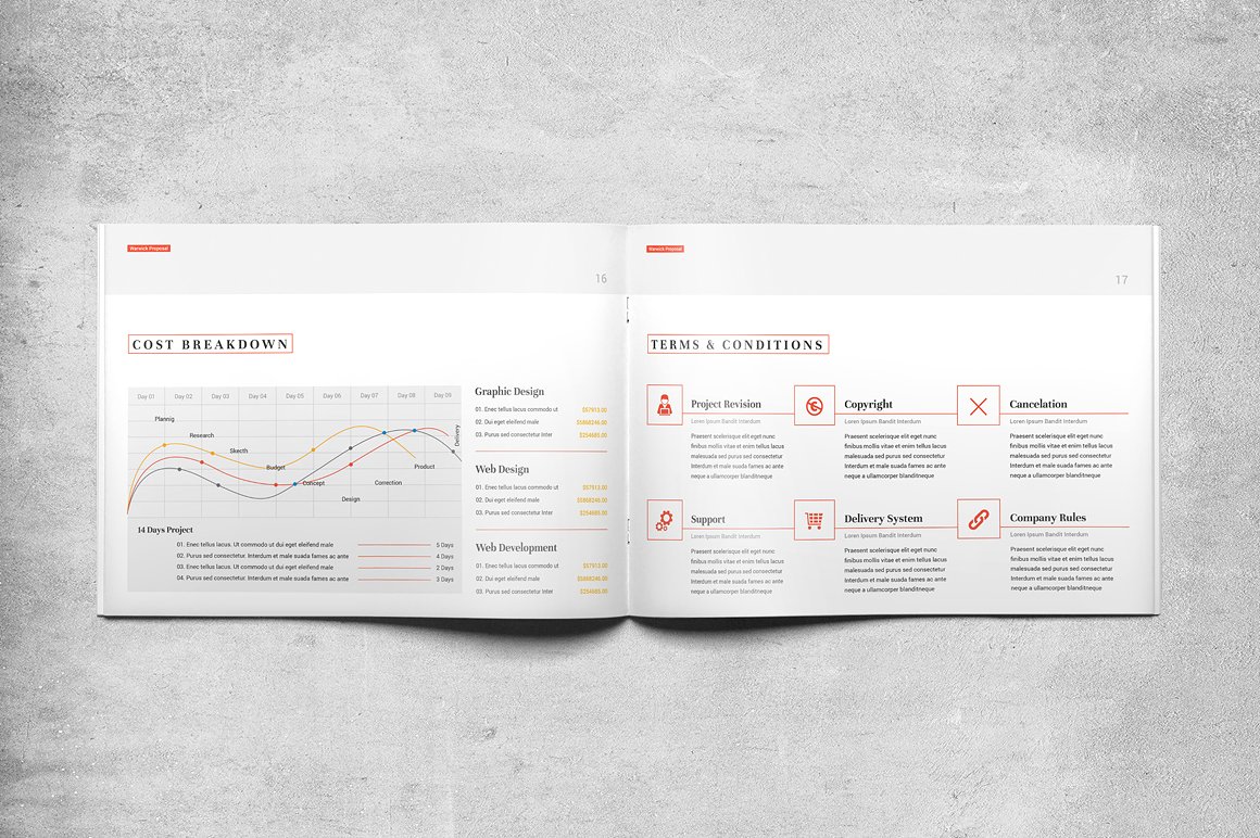 A4尺寸高端时尚的商务提案画册楼书杂志手册设计模板插图(8)
