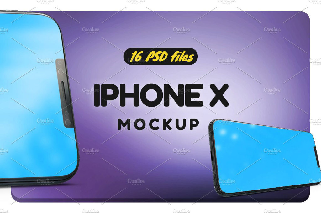 一组多角度iPhone X Mockups下载[psd]插图