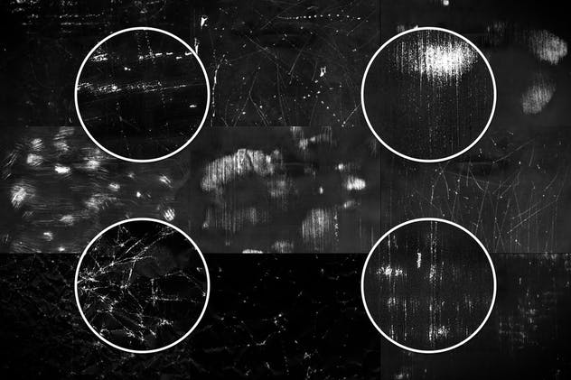 黑白划痕破损做旧风格背景纹理Vol.1 Black and White Scratches Textures Volume 1插图(1)