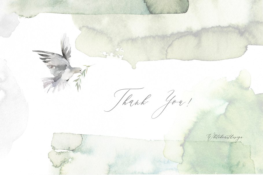 绿色森林水彩图案剪切画集合 Forest – Green Watercolor Bundle插图(16)