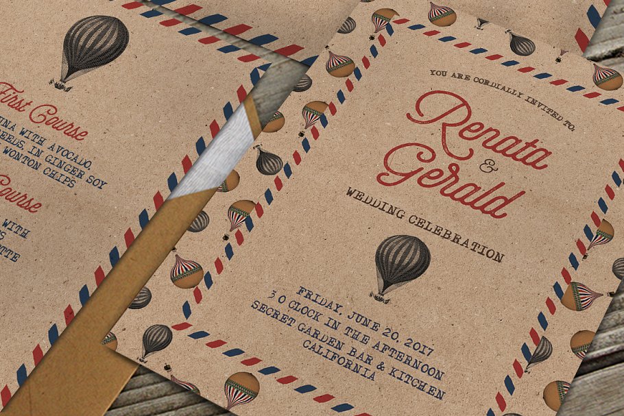 复古怀旧风格旅行婚礼设计物料素材 Vintage Travel Wedding Suite插图