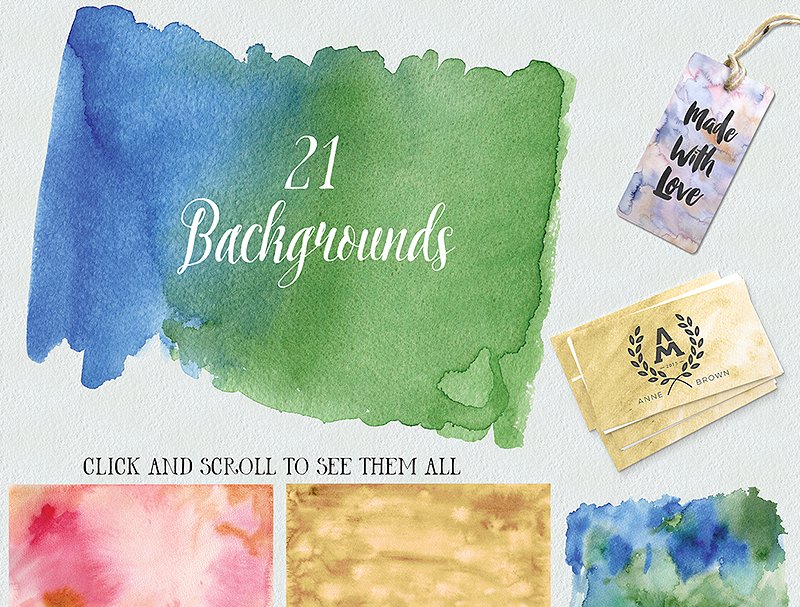 水彩笔画和印染特效纹理 Watercolor Therapy: Textures插图(1)