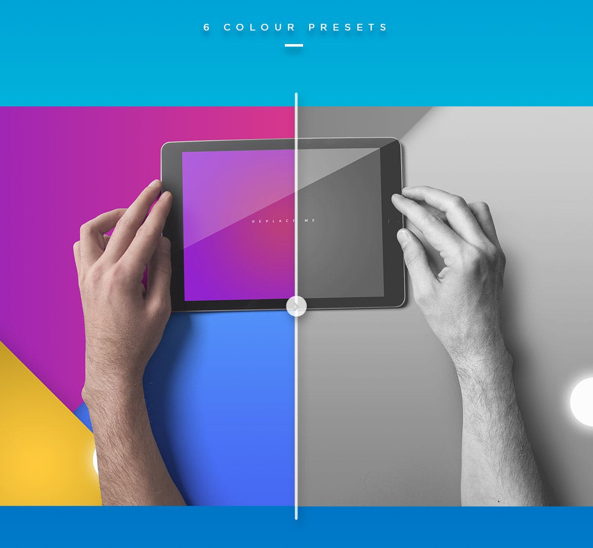 iPad平板电脑APP&Web设计效果图预览样机 iPad Tablet UI Mockups – Vivid Backgrounds Vol.2插图(5)