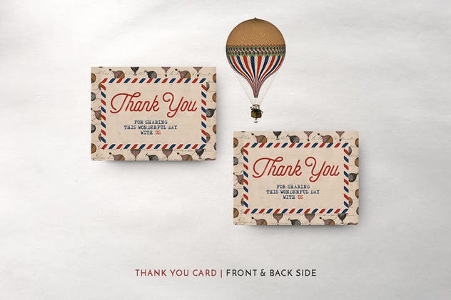 复古旅行婚礼请柬邀请函套装模板 Vintage Travel Wedding Suite插图(8)