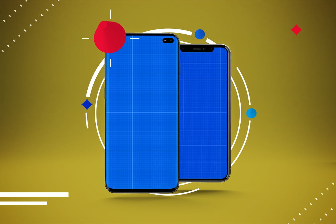 抽象背景iOS/Android手机样机模板 Abstract IOS & Android插图(10)