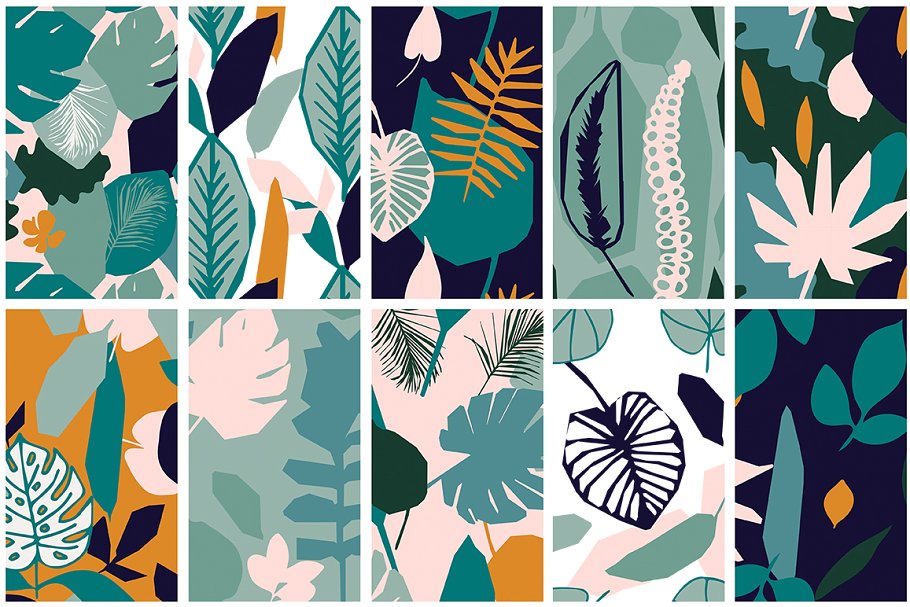 热带丛林矢量图案纹理 Jungle Tropics- Vector Patterns插图(7)