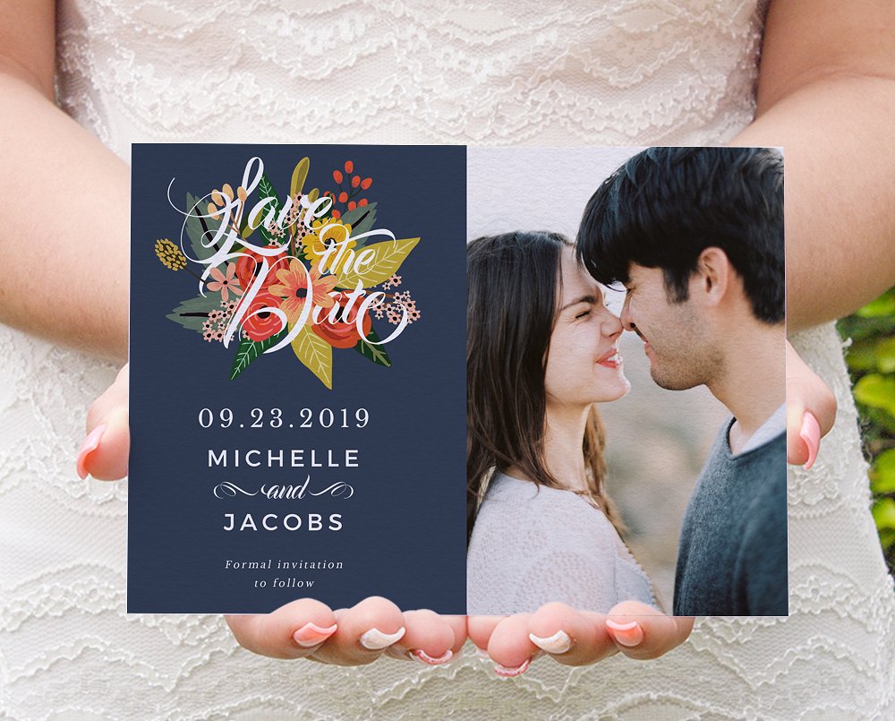 蓝色繁花似锦婚礼设计物料模板 In Between the Blooms on Blue插图(3)