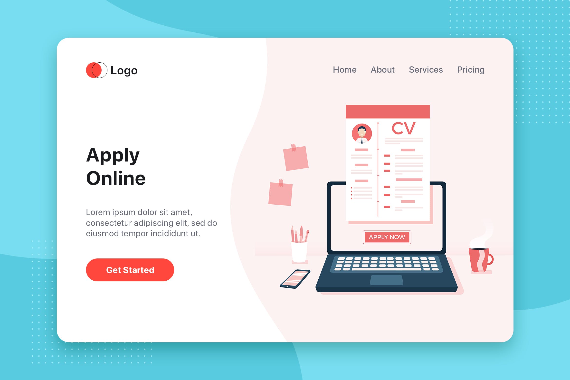 求职招聘人力资源主题素材库精选概念插画设计素材v1 Job Search Human Resources Recruitment Career插图