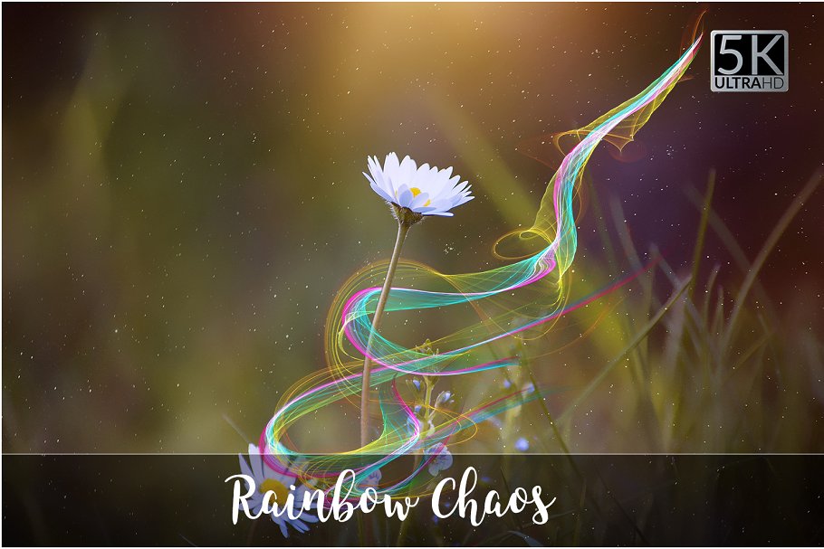 5K分辨率彩虹线条叠层背景 5K Rainbow Chaos Overlays插图