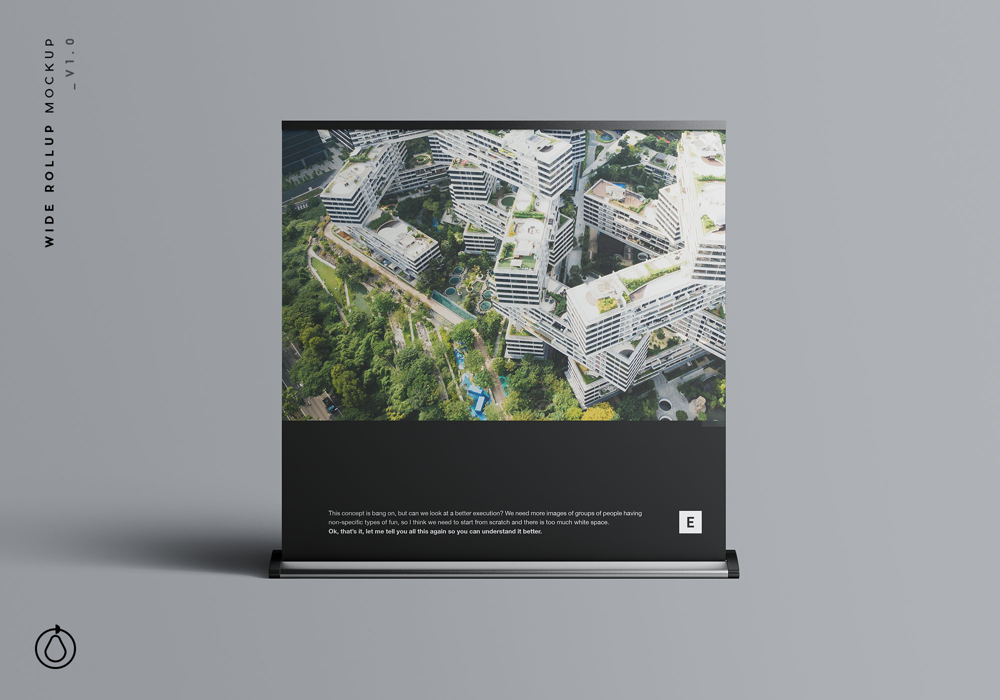 立式方形海报展架PSD样机模板 Wide Rollup Mockup插图