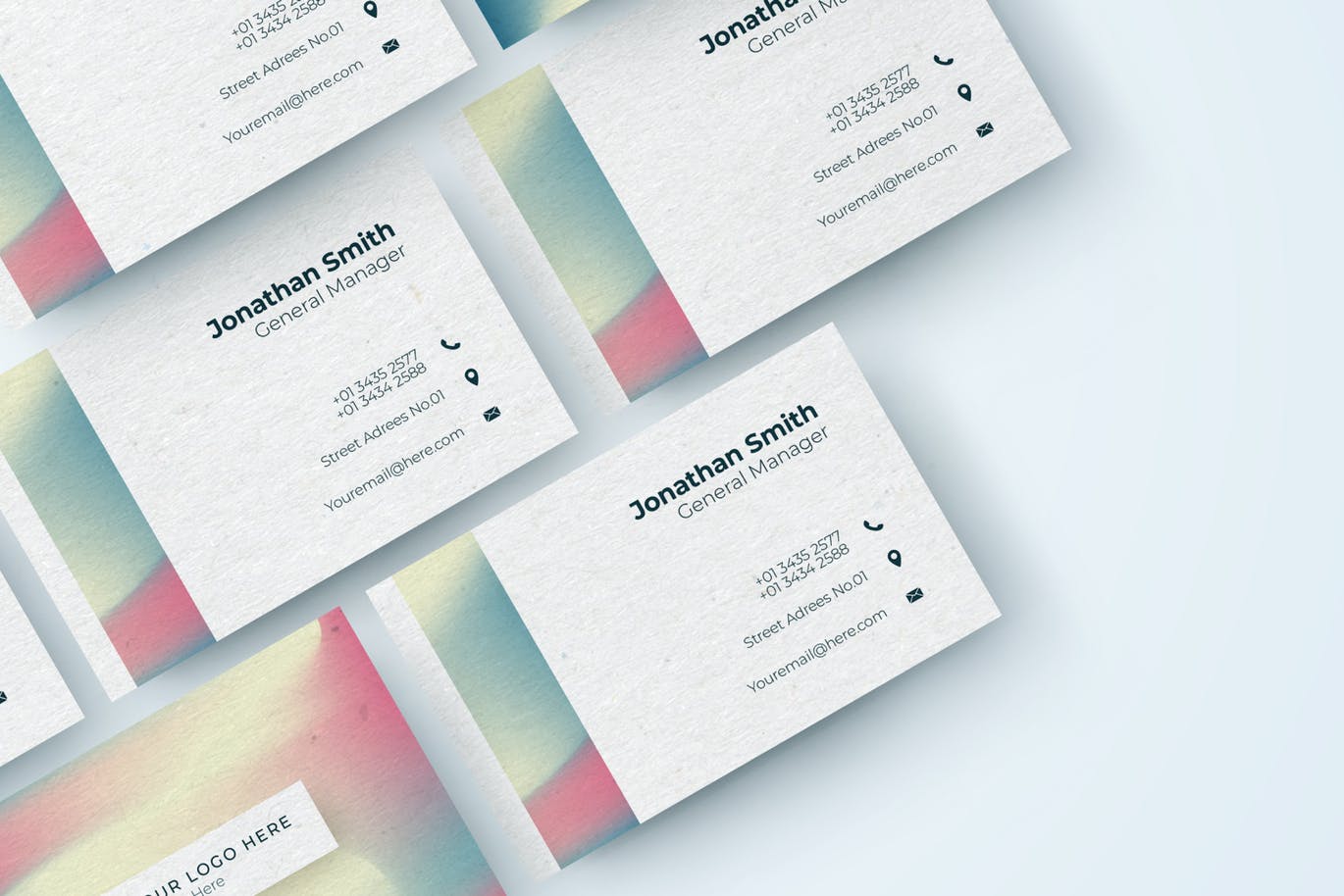 幻彩色企业素材库精选名片模板v5 Business Card Template v5插图(1)