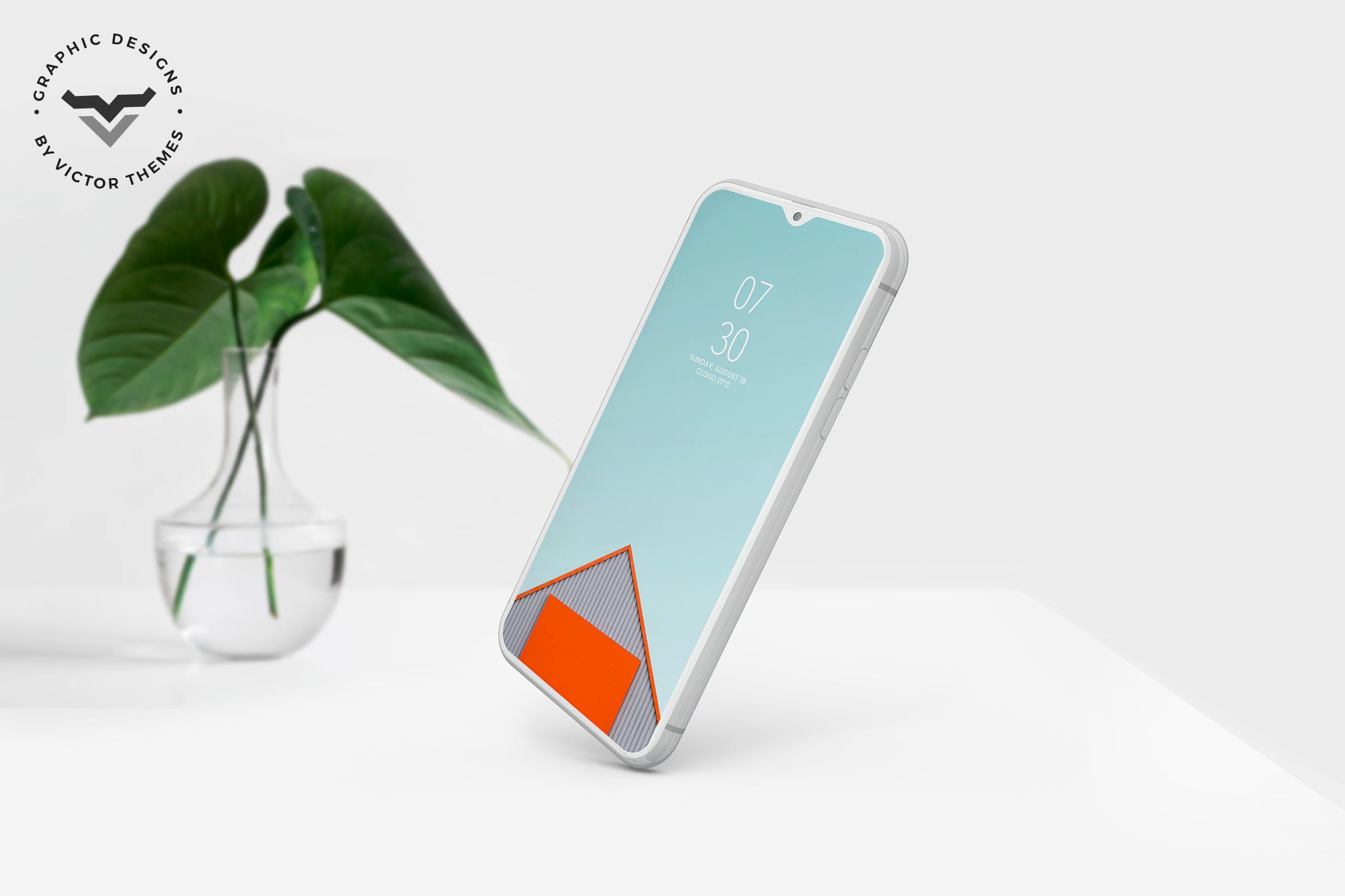 简约滴水屏手机屏幕演示样机模板 Mobile Mockups插图