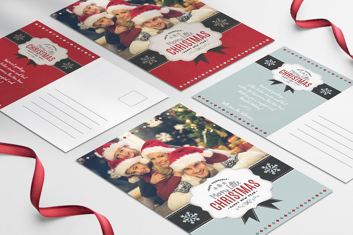 温馨圣诞节主题照片贺卡设计模板 Christmas Greeting Photo Card插图(5)