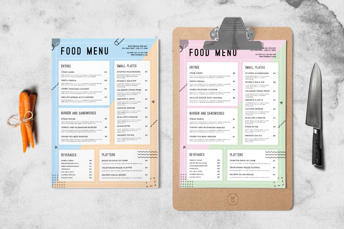 夏日特色餐厅餐馆素材库精选菜单模板 Summer Food Menu插图(3)