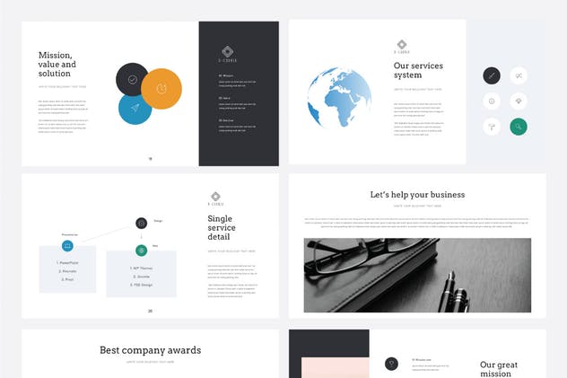 时尚高端简约多用途PPT模板V7 Multipurpose PowerPoint Template V.7插图(3)