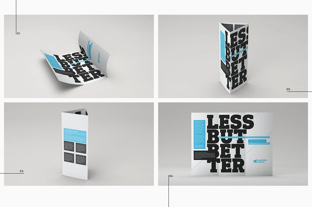 对折小册子传单样机模板 Trifold Brochure Mock-Up Pack插图(2)