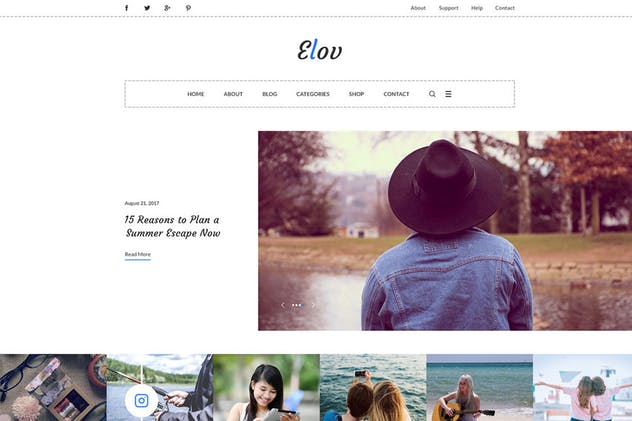 极简主义设计风格个人博客PSD模板 Elov插图(4)