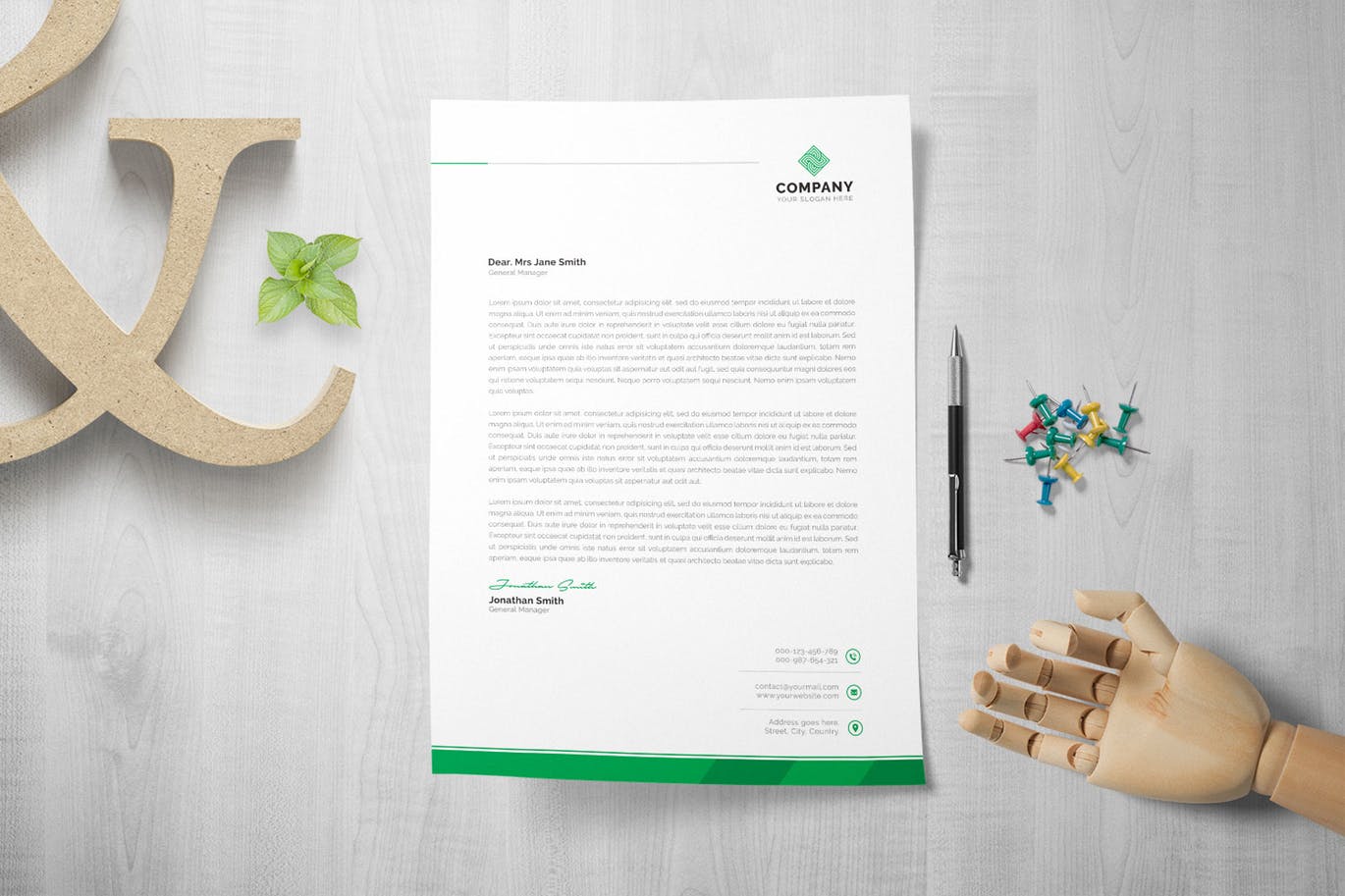 四种配色风格企业信封设计模板 Letterhead插图(2)