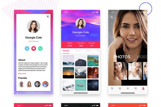 社交媒体/个人博客APP UI套件 Profile Mobile UI Collection插图(5)
