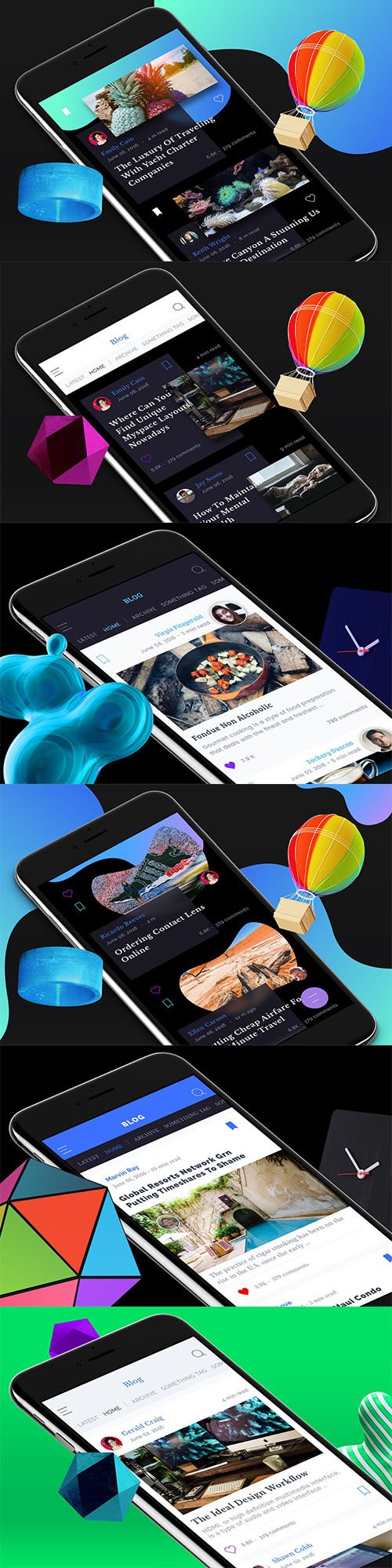 博客移动端界面设计 UI 套件 Blog Mobile Ui Bundle插图
