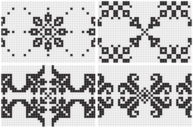 刺绣风格矢量图案 Embroidery Style Vector Patterns插图(12)