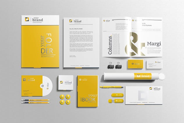 企业品牌VI办公用品样机设计模板V3 Branding-Stationery Mockups V3插图(7)
