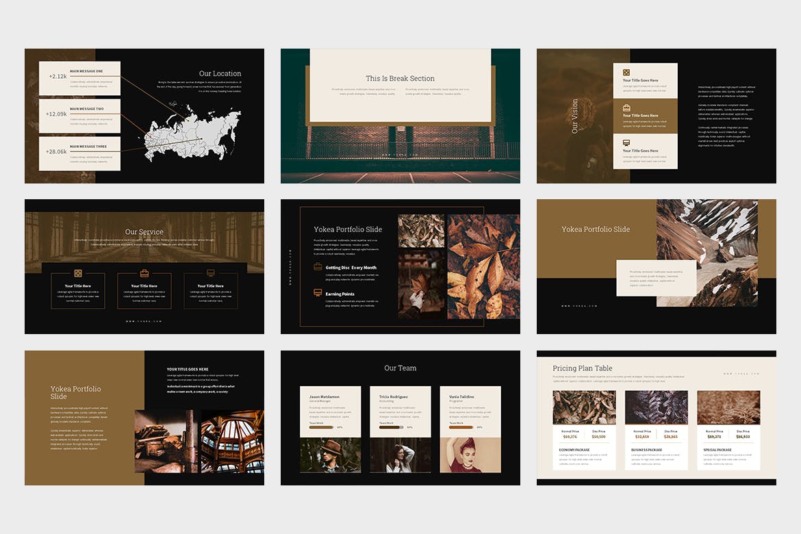 棕色色调Lookbook目录Keynote演示文稿模板 Yokea : Brown Color Tone Lookbook Keynote插图(11)