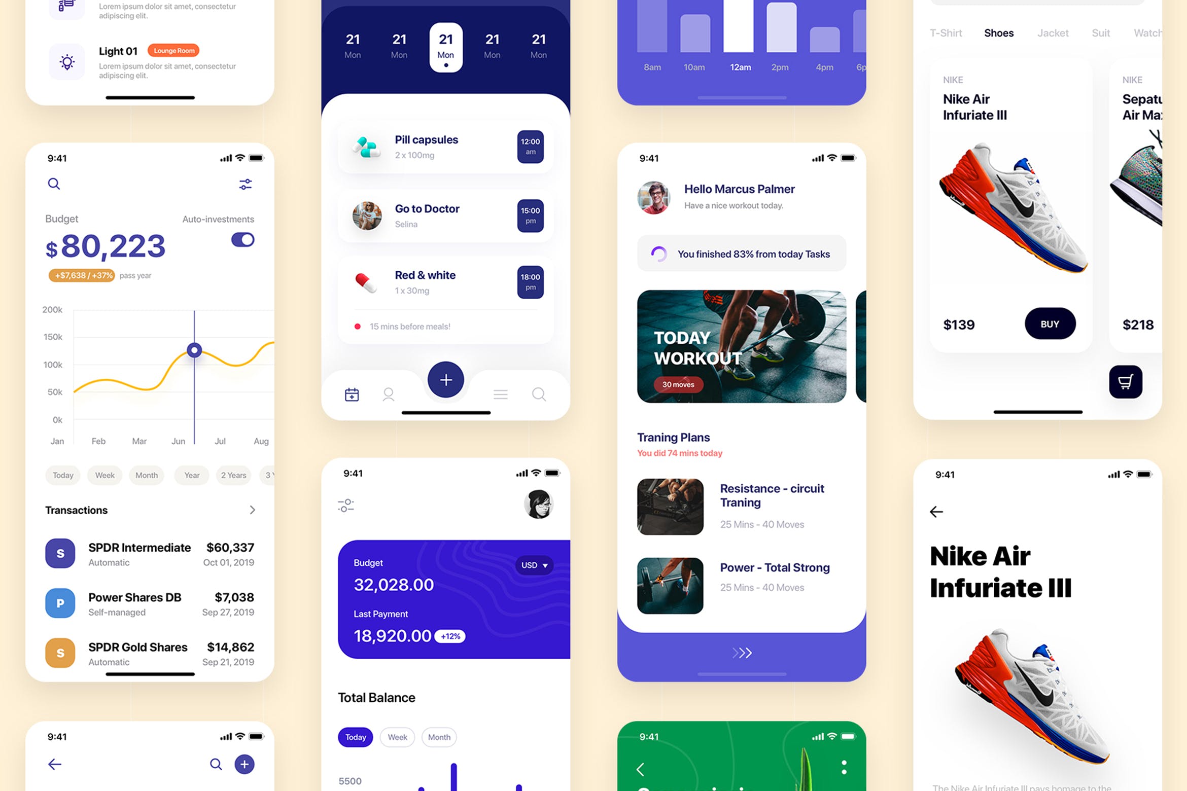 信用卡生活APP应用UI界面设计XD模板 PLATIN – Multipurpose Card-based_ADOBE XD插图