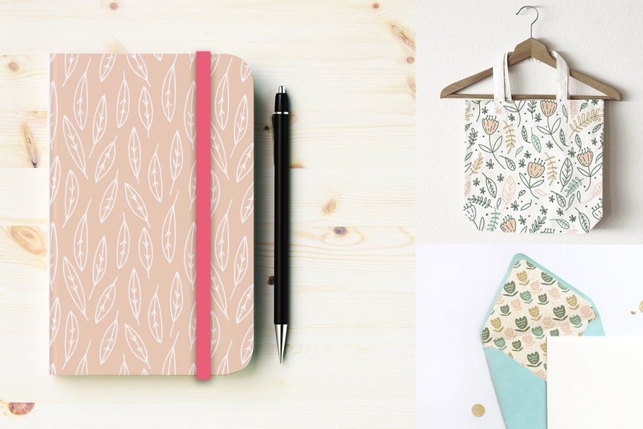 简约实用的花卉图案纹理 Simple Floral Patterns插图(1)