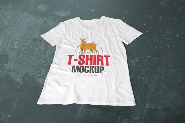 6款潮流V领T恤印花设计样机模板 6 Trendy V-Neck T-Shirt Mockups插图(5)