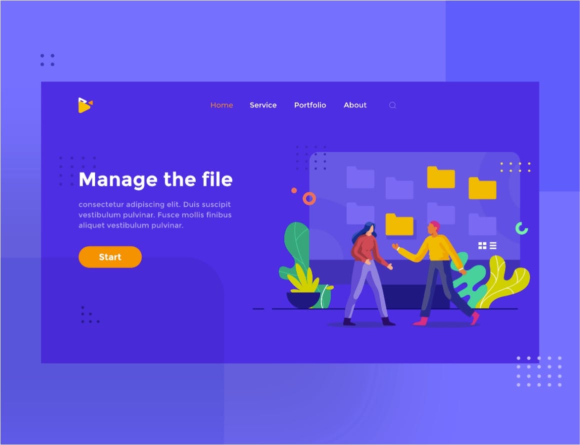 文件夹&文件管理素材库精选概念插画设计素材v1.2 Manage the file and folder illustration 1.2插图(1)