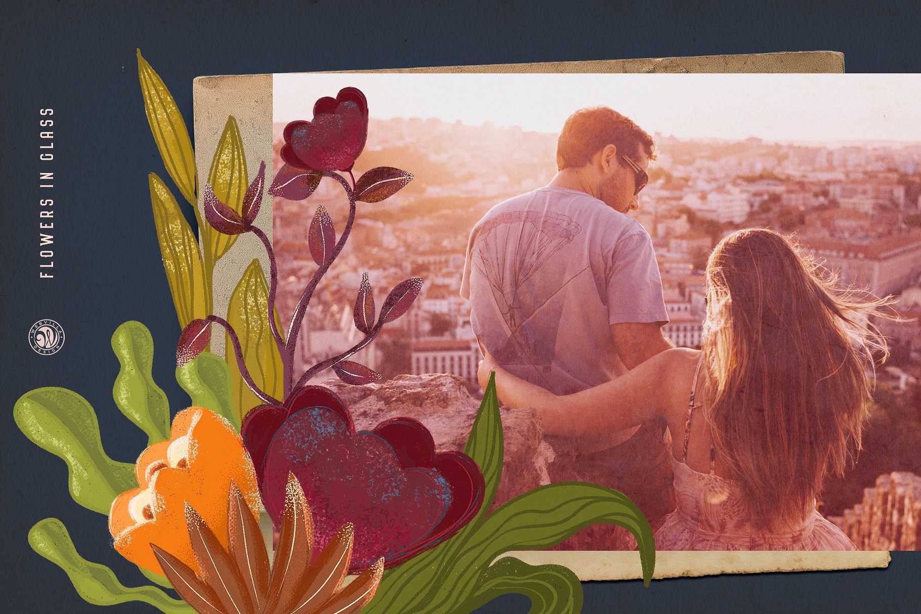 时尚逼真花卉玻璃罐插画艺术 Flowers in Glass插图(6)