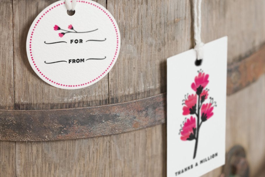 装饰英文字体+超过200手绘花卉装饰图形元素 Ciao Amore Decorative Font Kit插图(8)