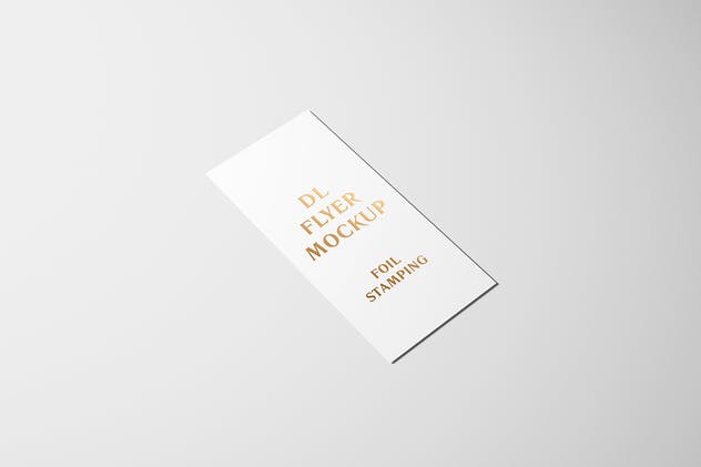 高端烫金文字铝箔DL传单样机 DL Flyer With Foil Stamping Mockup插图(4)