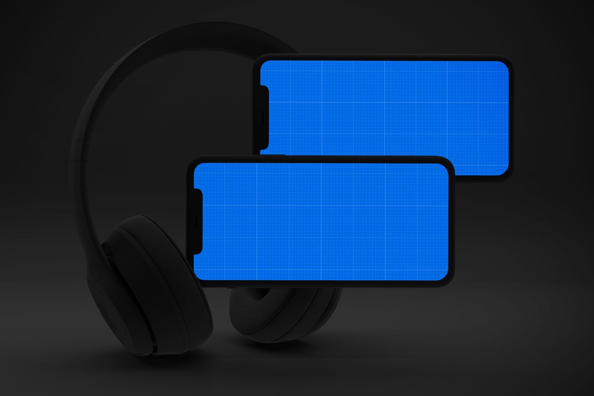 深色背景iPhone音乐APP应用UI设计效果图素材库精选样机 Dark iPhone Music App Mockup插图(11)