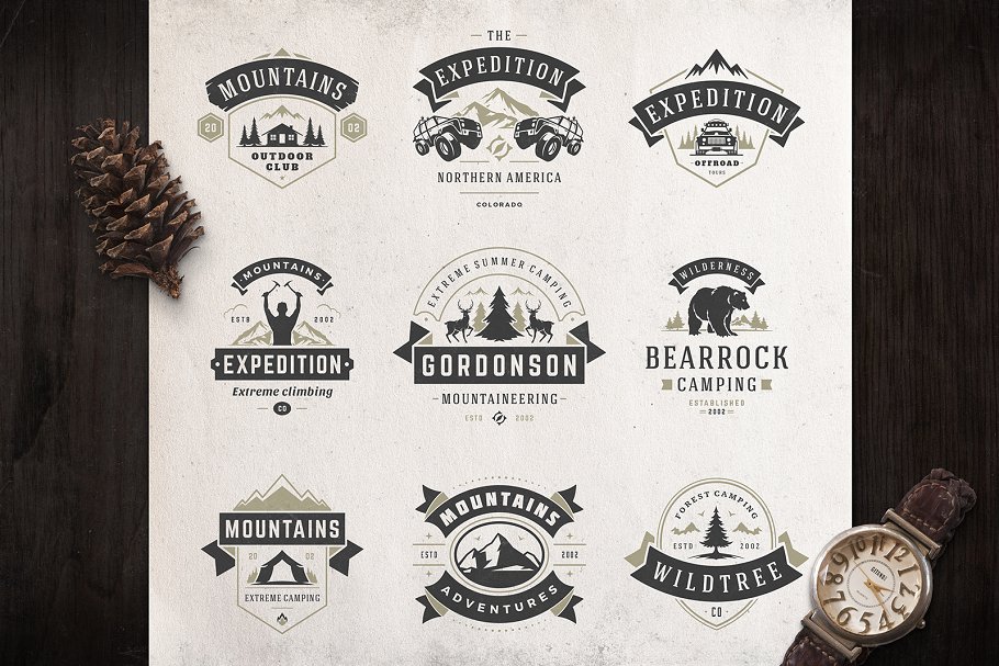 280个户外品牌Logo标志和徽章模板 280 Outdoor logos and badges插图(53)
