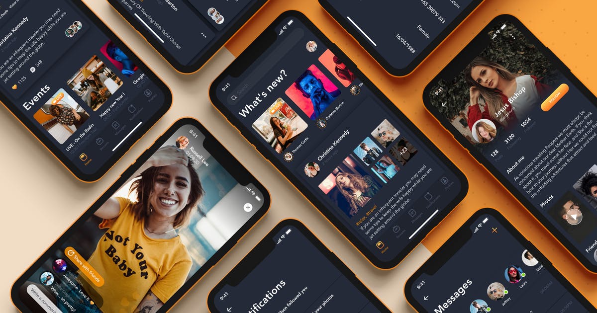 创意流媒体视频社交APP界面设计UI套件插图