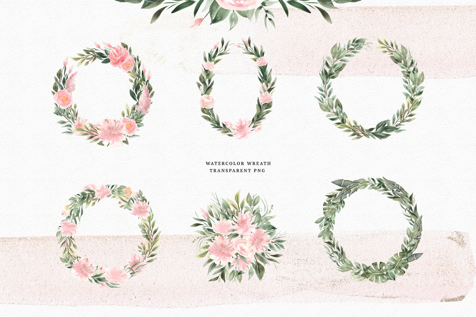 火烈鸟与鲜花矢量水彩插画 Watercolor Flamingo & Flowers插图(4)