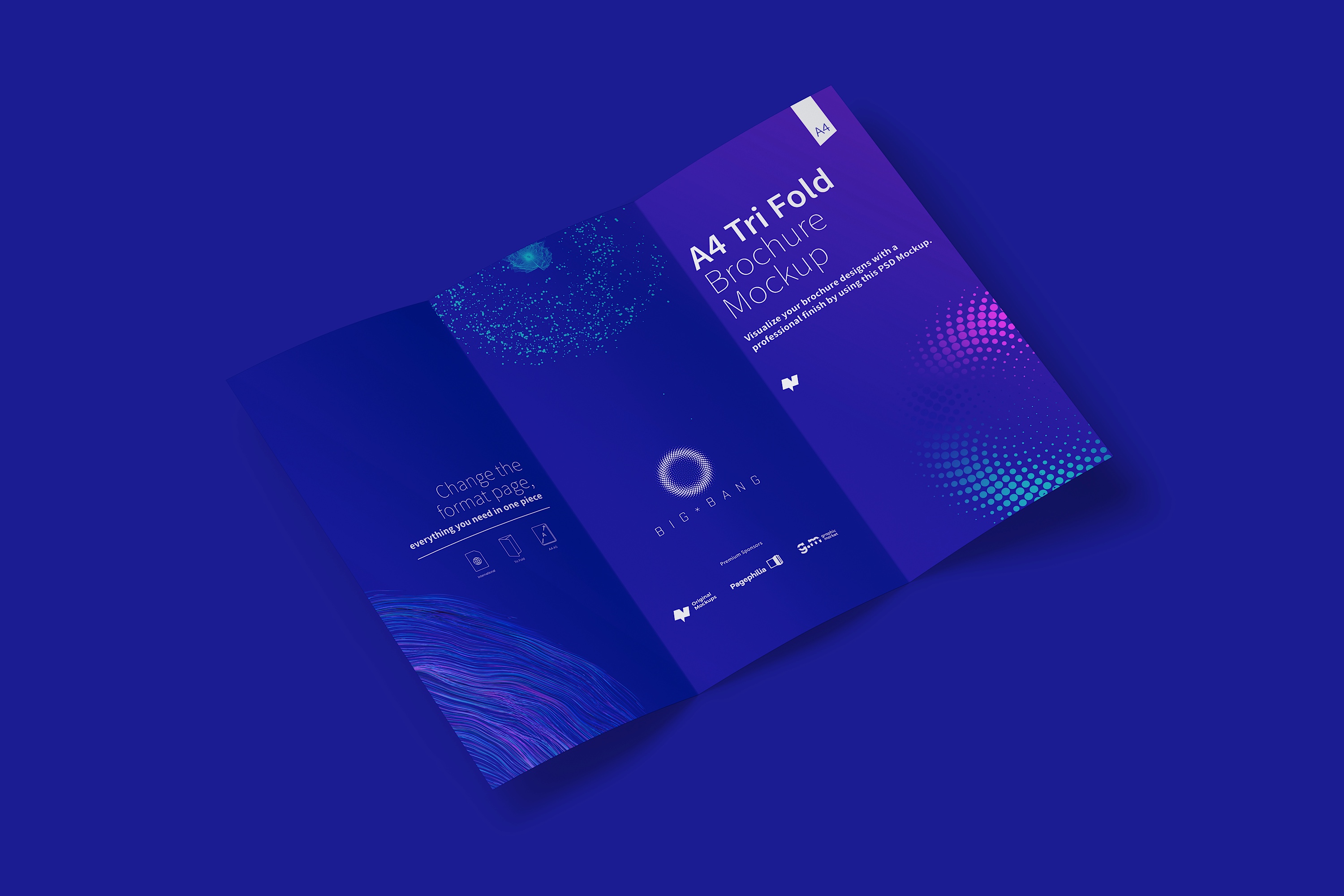 A4尺寸三折页宣传传单设计效果图样机01 A4 Trifold Brochure Mockup 01插图(5)