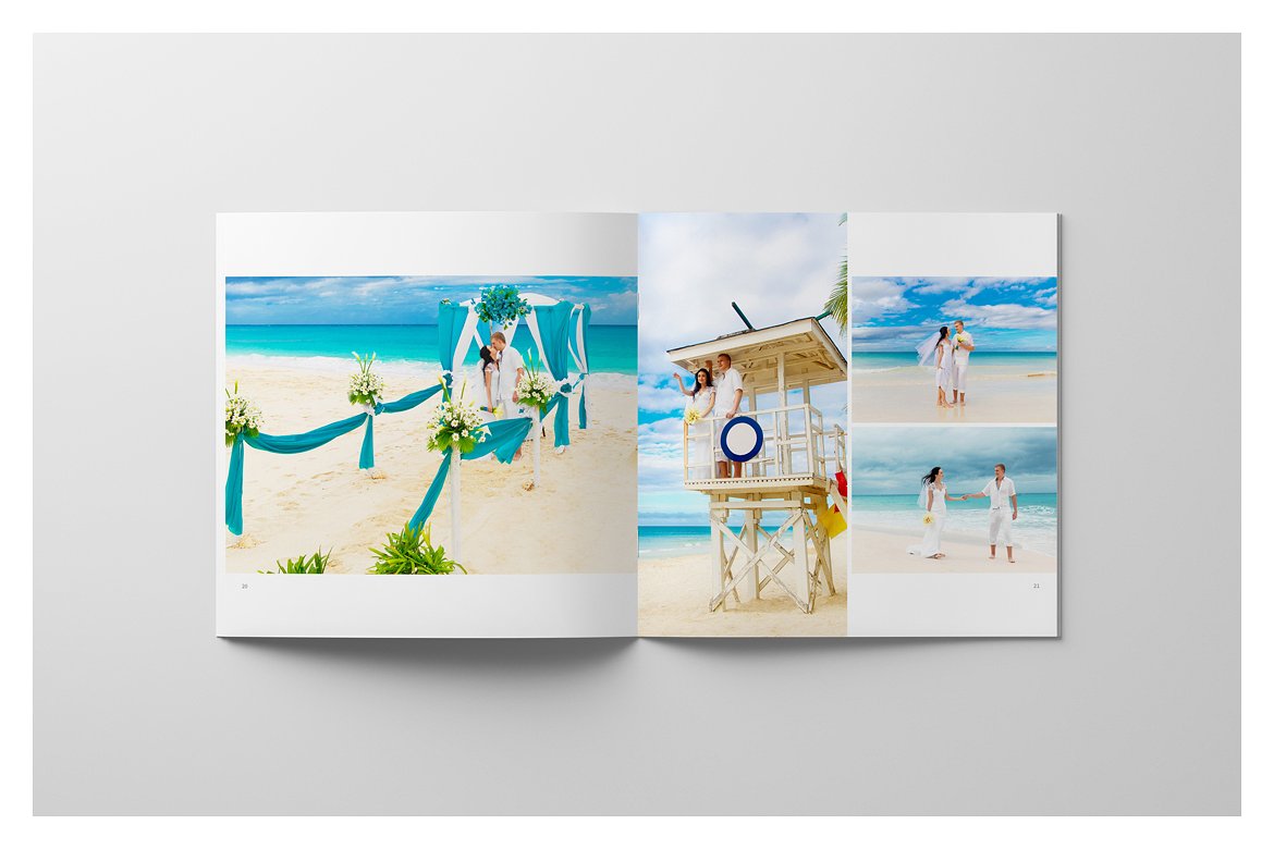 唯美极简的正方形婚纱照相册模板下载 Minimalist Square Wedding Album [indd,psd]插图(13)