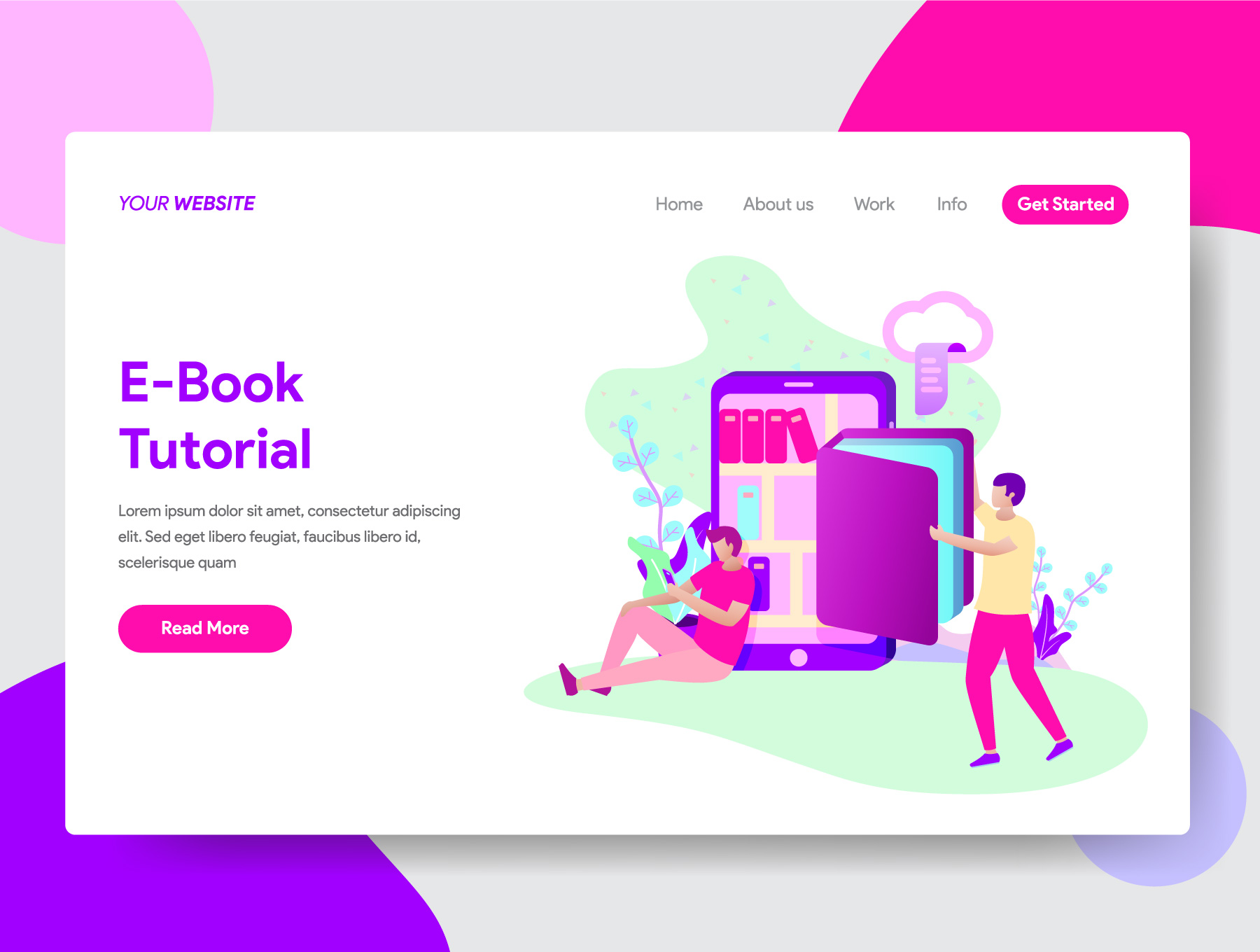 互联网在线教育相关的创意插画下载[Ai]插图(1)