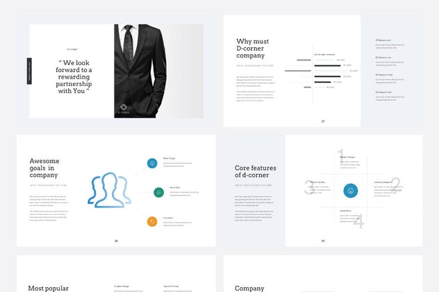 时尚高端简约多用途PPT模板V7 Multipurpose PowerPoint Template V.7插图(4)