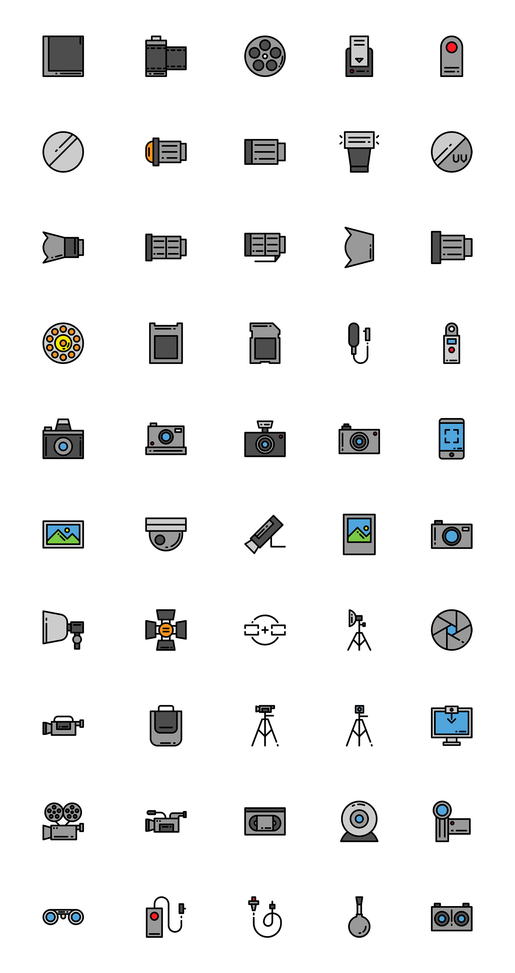 50 枚摄影器材图标