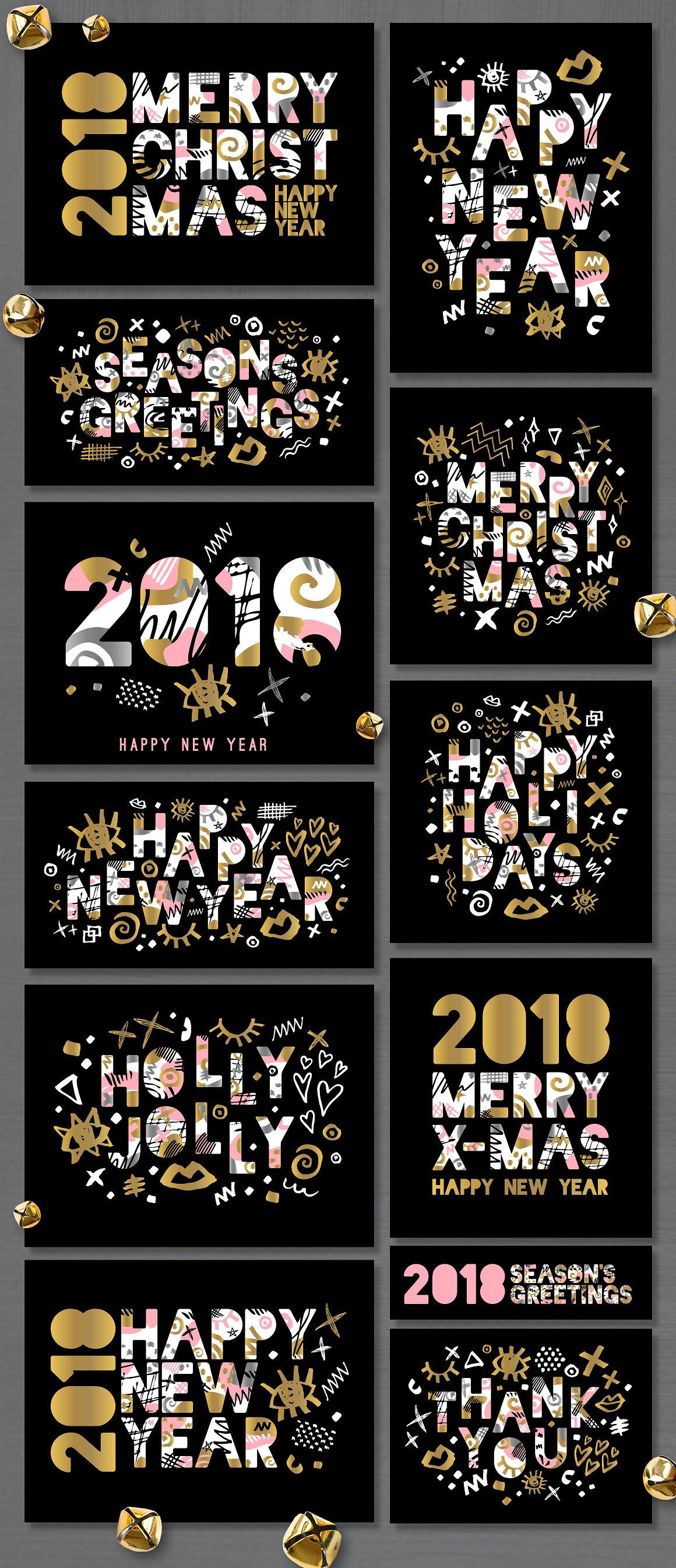 2018新年圣诞无缝背景素材下载[AI，PNG, EPS，JPG]插图(3)