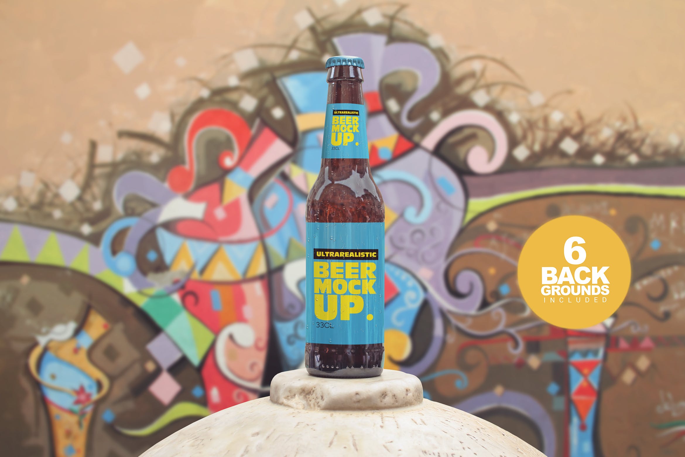 啤酒瓶外观设计效果图实景演示样机 Beer Presentation Mockup插图