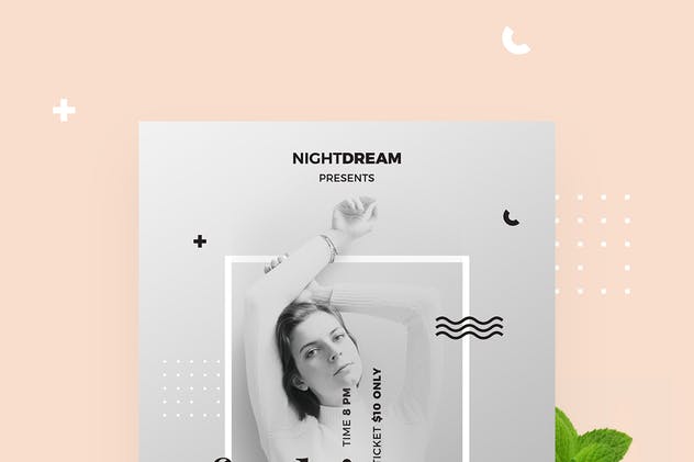 潮牌服饰品牌海报设计PSD模板 Fashion Flyer插图(3)