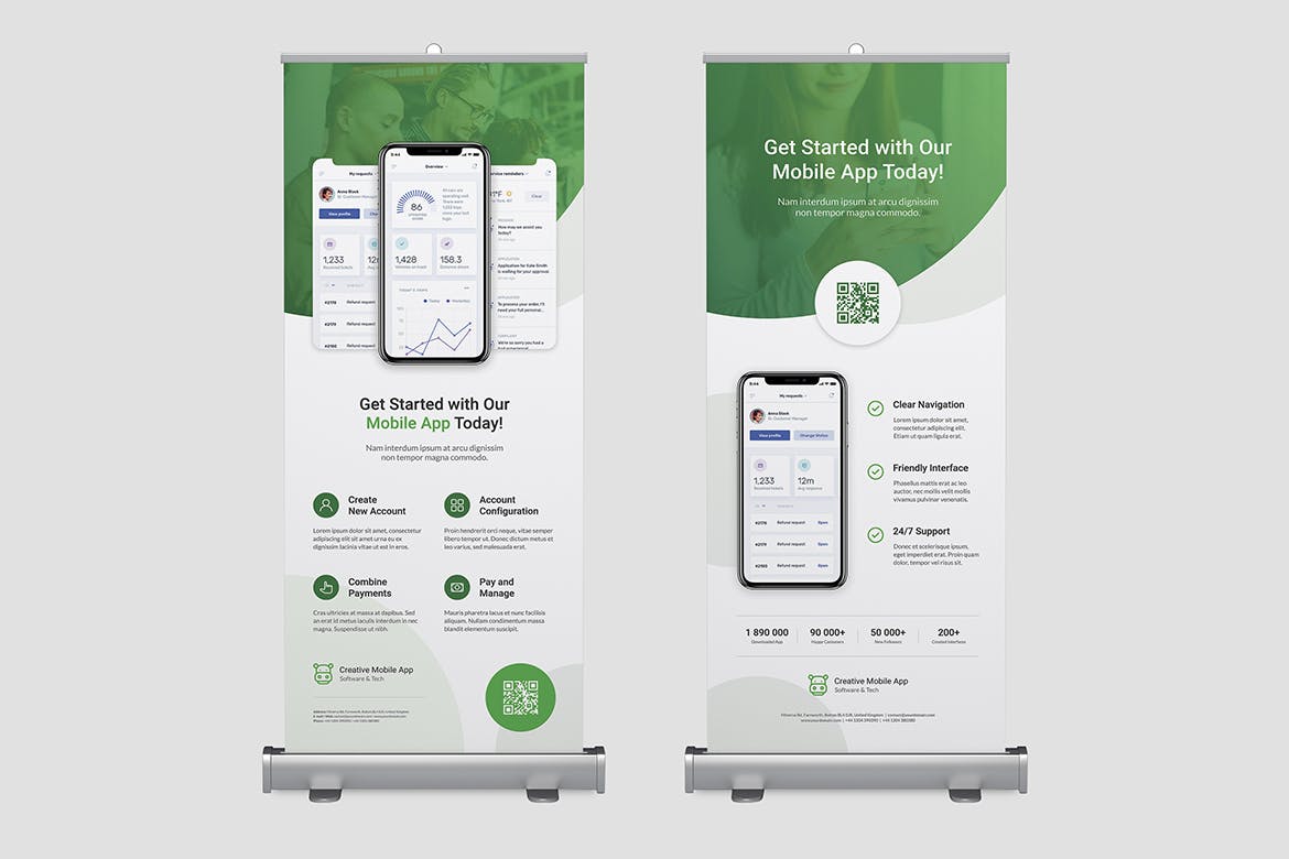 创意APP应用推广易拉宝X展架广告Banner设计模板 Creative App – Roll Up Banner插图(3)