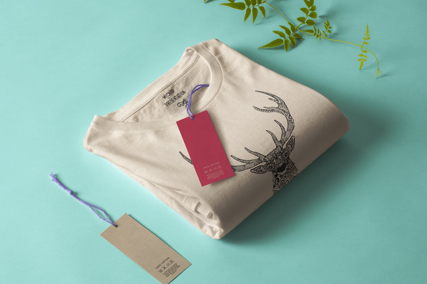 鹿-曼陀罗花手绘T恤印花图案设计矢量插画素材库精选素材 Deer Mandala T-shirt Design Vector Illustration插图